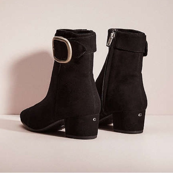 Coach Cassandra suede buckle boots 8 8.5 9 NWOB - Picture 2 of 5
